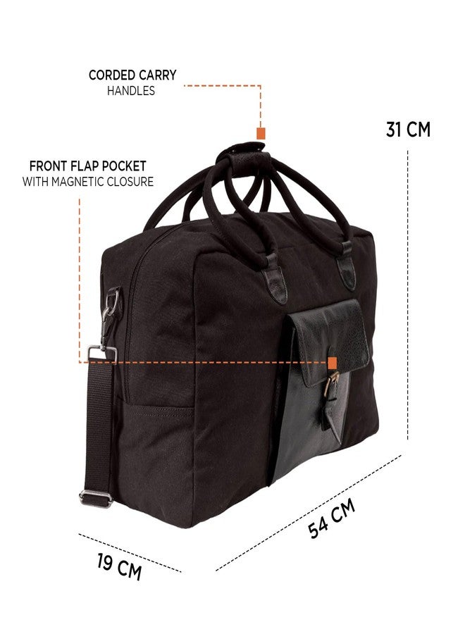 Mona B 30L Travel Duffle Bag for Men and Women with Adjustable Shoulder Strap - Black - Image 5
